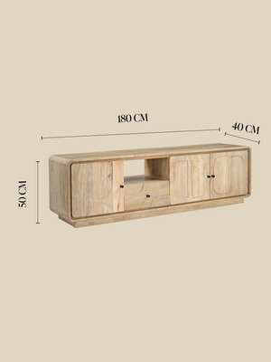 Luce Mango Wood Three Door Media Unit