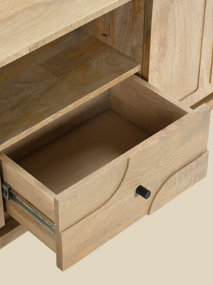 Luce Mango Wood Three Door Media Unit