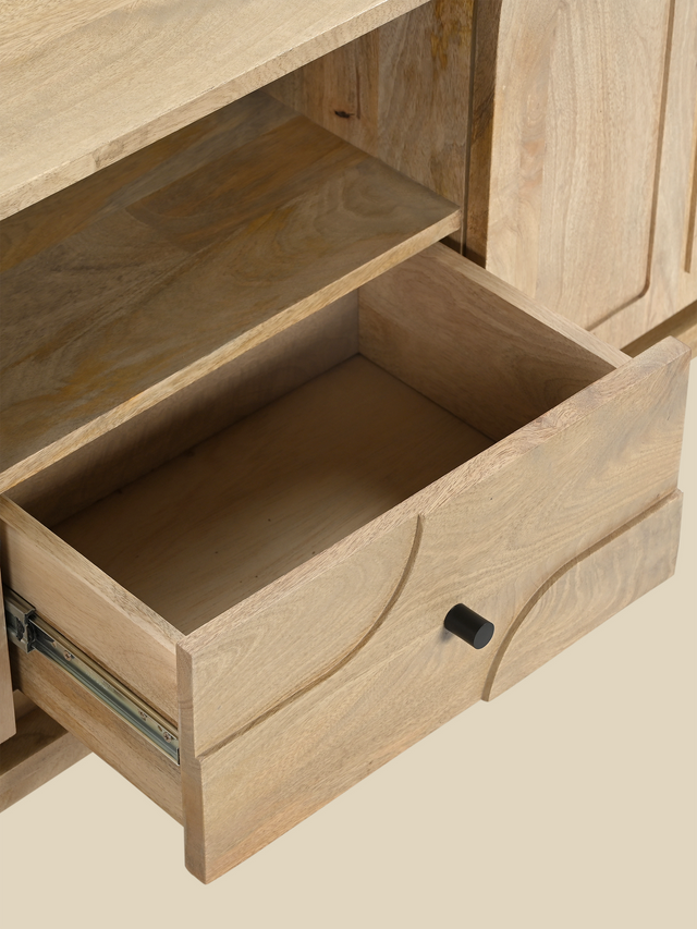 Luce Mango Wood Three Door Media Unit