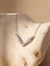 Volta Lab Diamond V-Shape Pendant - Sterling Silver
