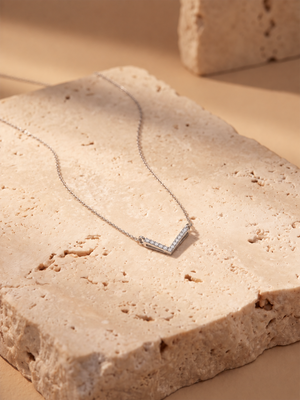 Volta Lab Diamond V-Shape Pendant - Sterling Silver