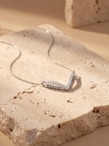 Volta Lab Diamond V-Shape Pendant - Sterling Silver