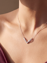 Volta Lab Diamond V-Shape Pendant - Sterling Silver