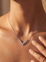 Volta Lab Diamond V-Shape Pendant - Sterling Silver