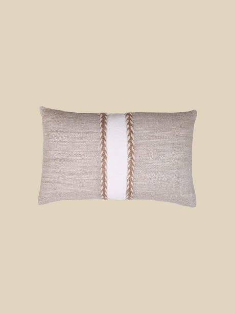 Kenil Beige Hand-woven Cushion