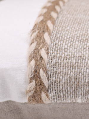 Kenil Beige Hand-woven Cushion