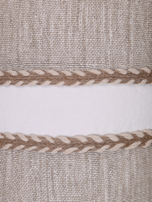 Kenil Beige Hand-woven Cushion