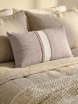 Kenil Beige Hand-woven Cushion
