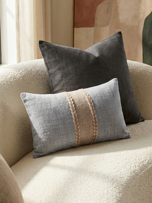 Kenil Blue Hand-woven Cushion