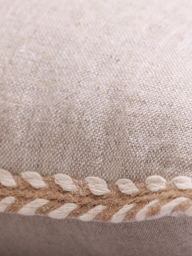 Hamir Beige Hand-woven Cushion