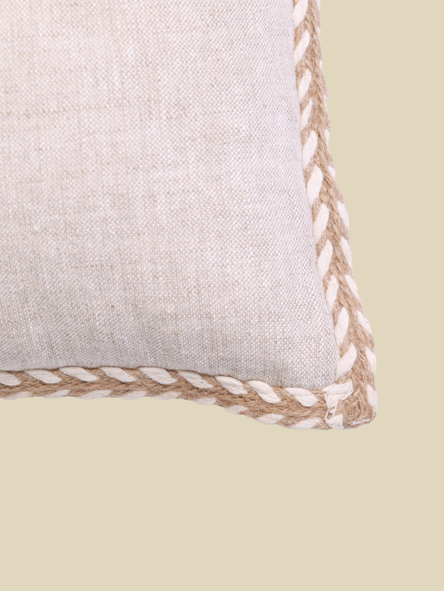 Hamir Beige Hand-woven Cushion