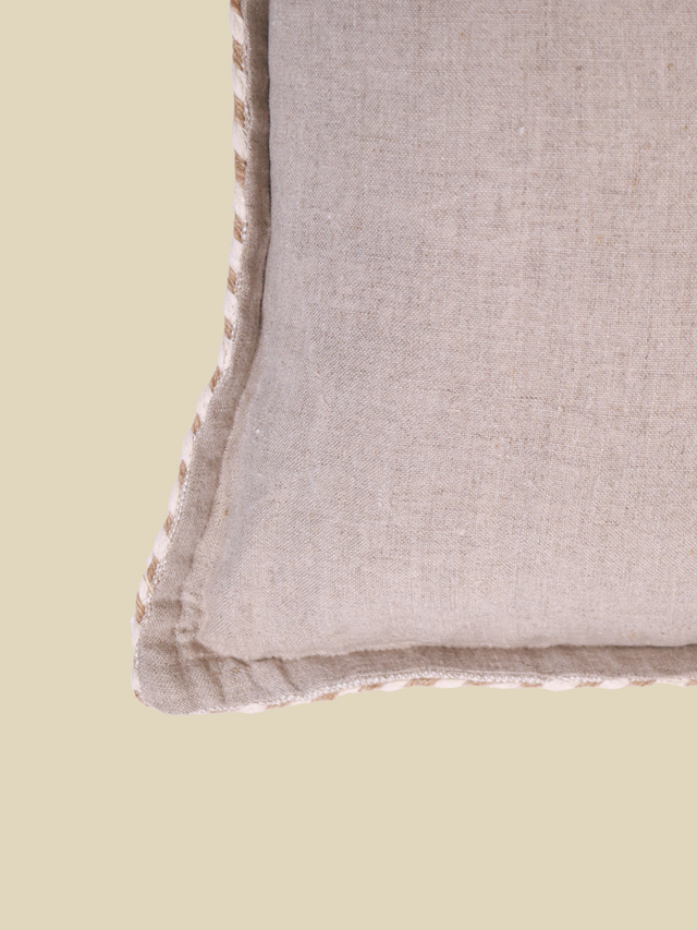 Hamir Beige Hand-woven Cushion