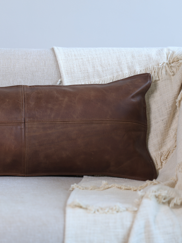 Sloane Brown Leather Cushion