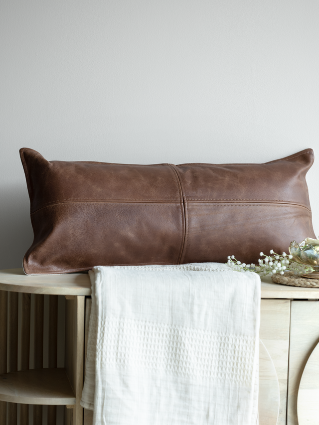Sloane Brown Leather Cushion