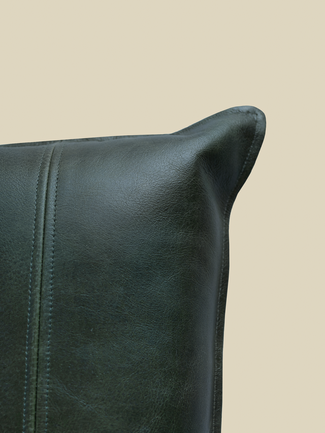 Sloane Green Leather Cushion