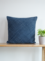 Ann Blue Suede Leather Cushion