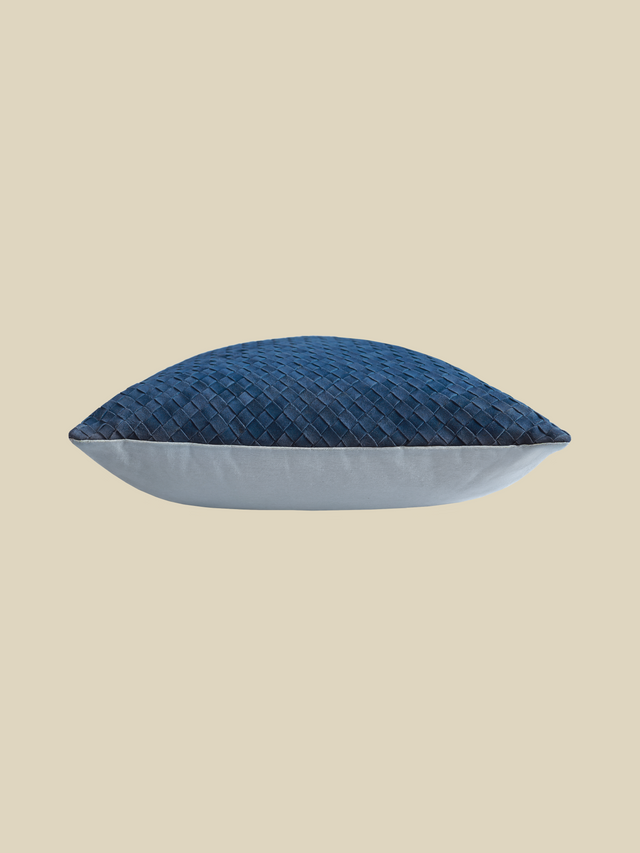 Ann Blue Suede Leather Cushion