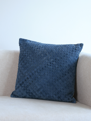 Ann Blue Suede Leather Cushion