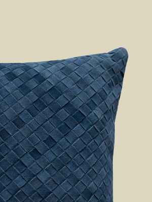 Ann Blue Suede Leather Cushion