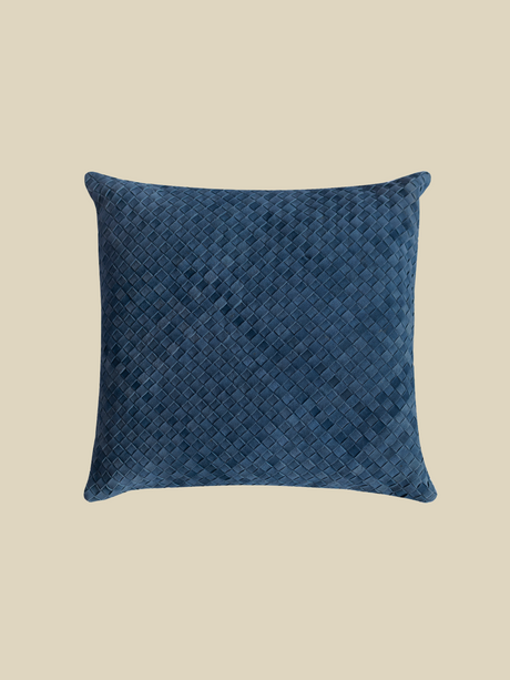 Ann Blue Suede Leather Cushion