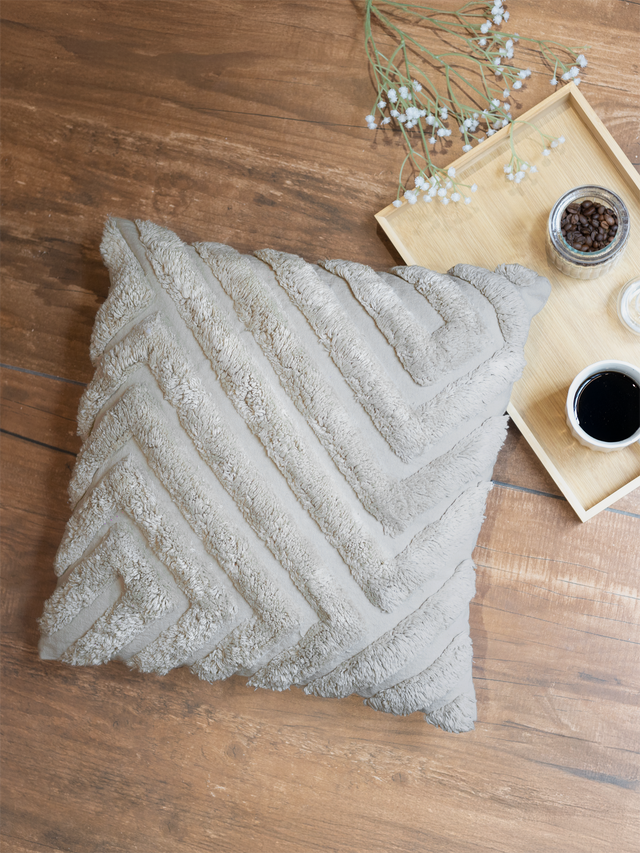 Avery Grey Cotton Cushion