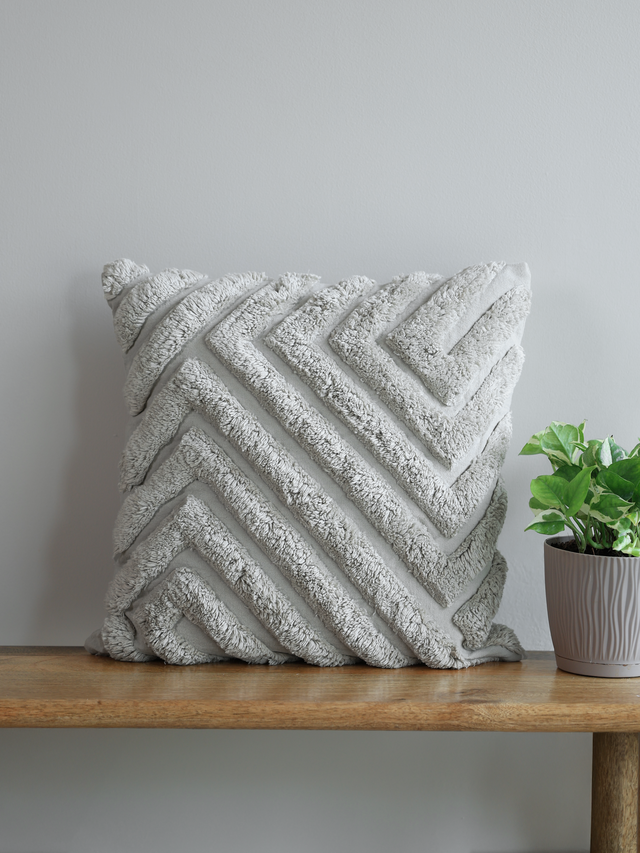 Avery Grey Cotton Cushion