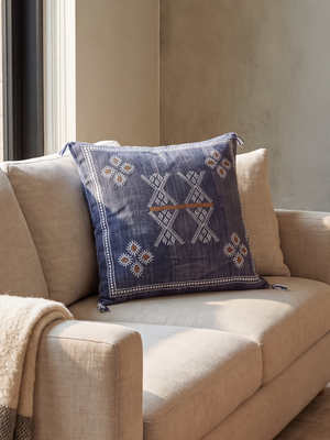 Farida Embroidered Linen Cushion