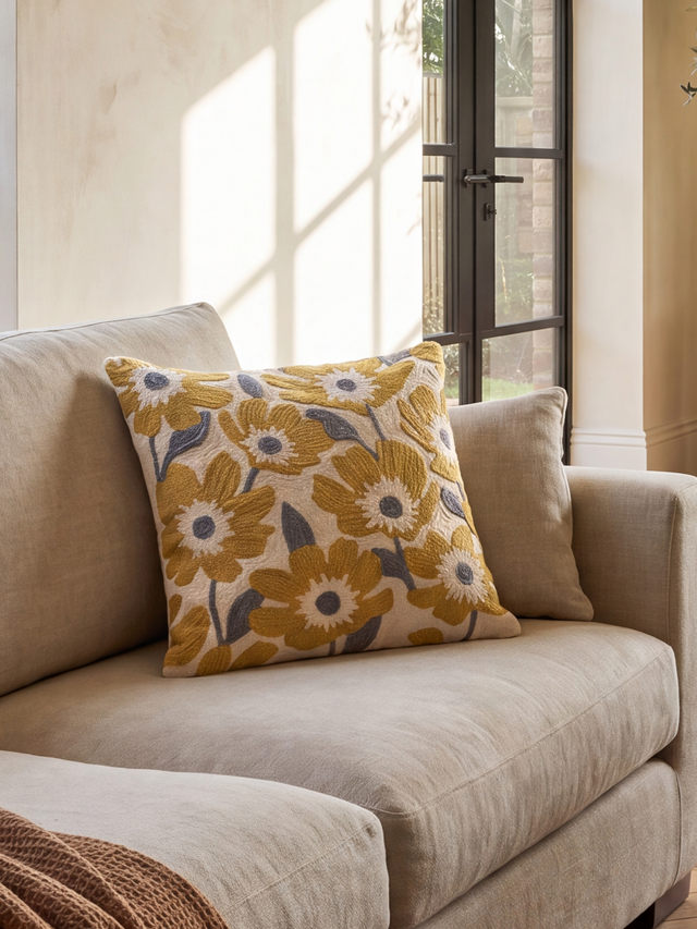 Osab Embroidered Cotton Cushion