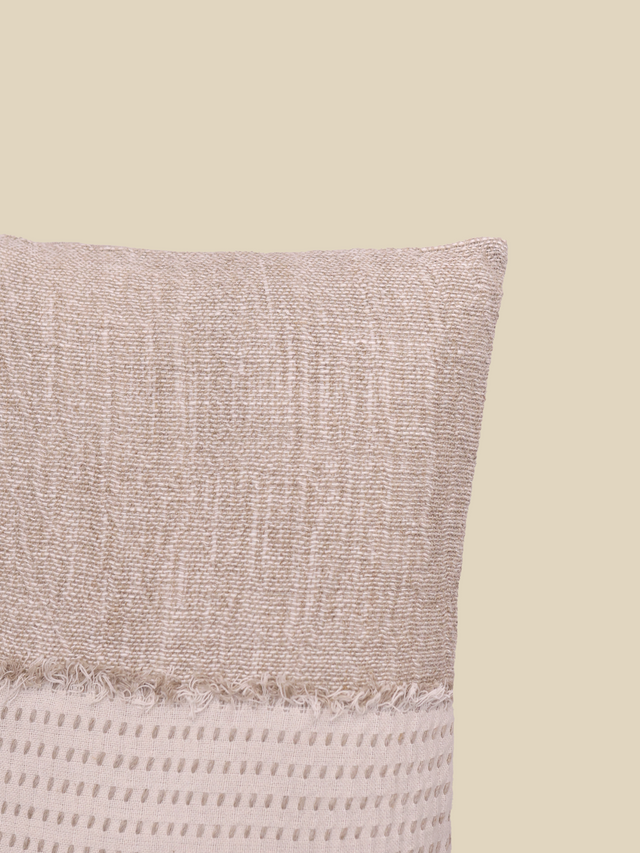 Jan Beige Hand-woven Cushion