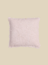 Ivory Palm Embroidered Cotton Cushion