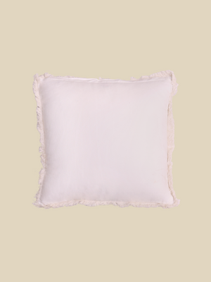 Ivory Palm Embroidered Cotton Cushion