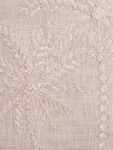 Ivory Palm Embroidered Cotton Cushion