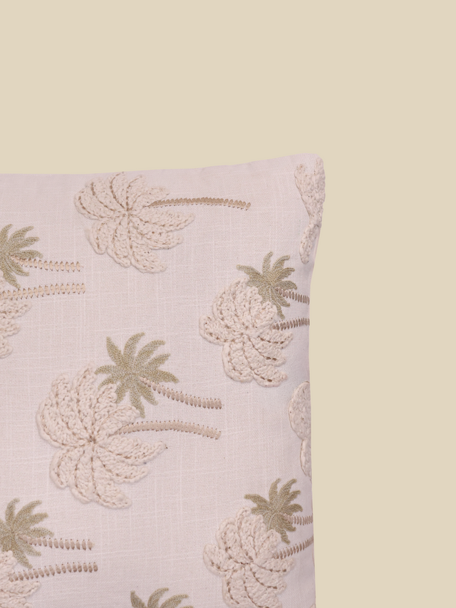 Palma Embroidered Cotton Cushion