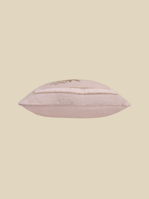 Coastal Palm Embroidered Cotton Cushion