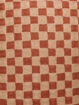 Rust Geometric Embroidered Cotton Cushion