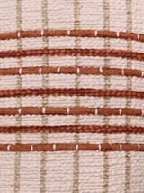 Rust Stripe Embroidered Cotton Cushion