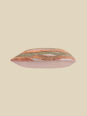 Marlow Stripe Embroidered Cotton Cushion
