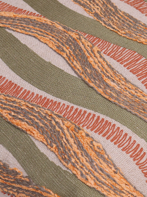 Marlow Stripe Embroidered Cotton Cushion