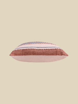 Harper Stripe Embroidered Cotton Cushion