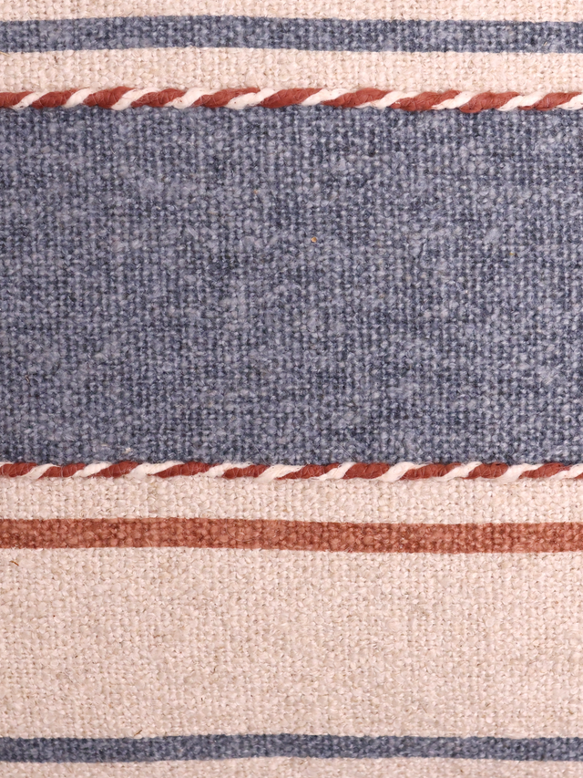 Harper Stripe Embroidered Cotton Cushion