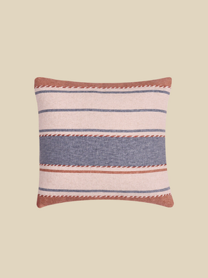 Harper Stripe Embroidered Cotton Cushion