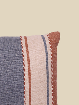 Harper Stripe Embroidered Cotton Cushion
