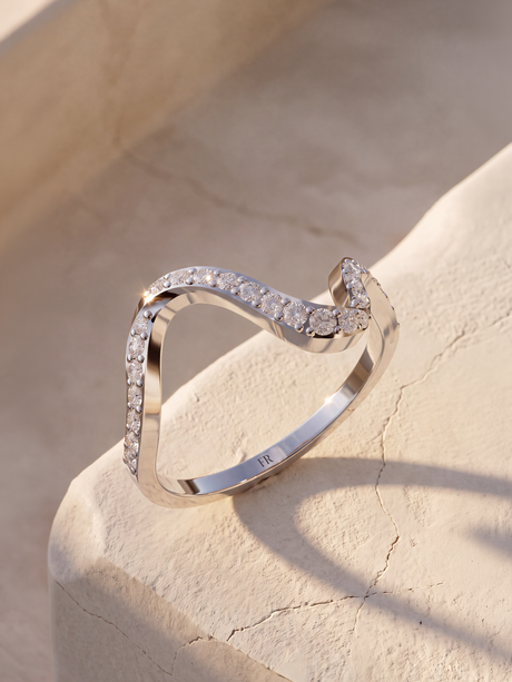Wave Lab Diamond Ring - Sterling Silver