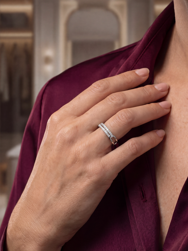 Radiant Lab Diamond Ring - Sterling Silver