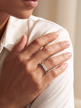 Radiant Lab Diamond Ring - Sterling Silver