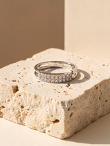 Radiant Lab Diamond Ring - Sterling Silver