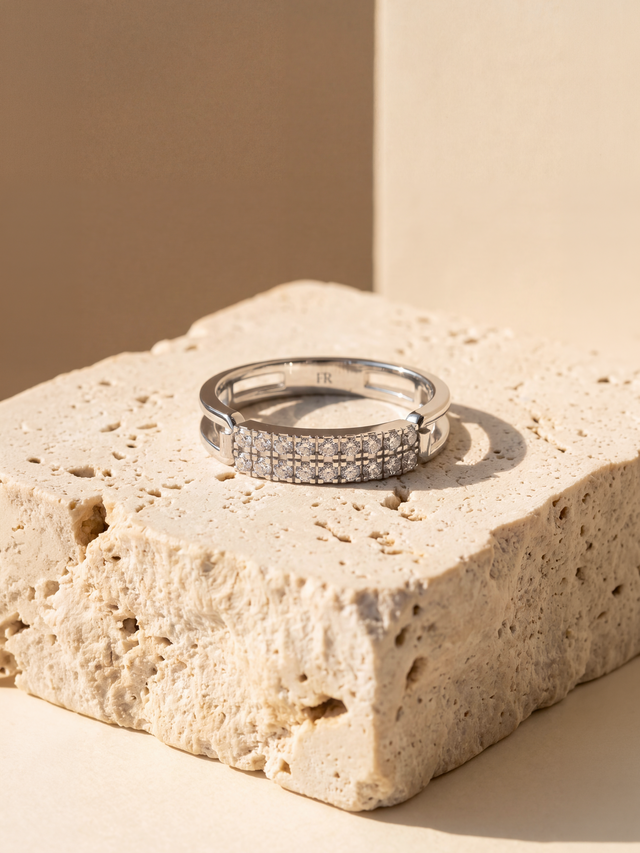 Radiant Lab Diamond Ring - Sterling Silver