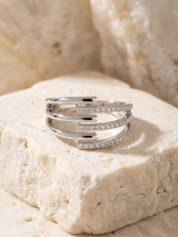 Trinity Lab Diamond Ring - Sterling Silver