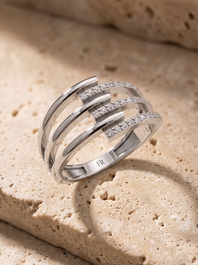 Trinity Lab Diamond Ring - Sterling Silver