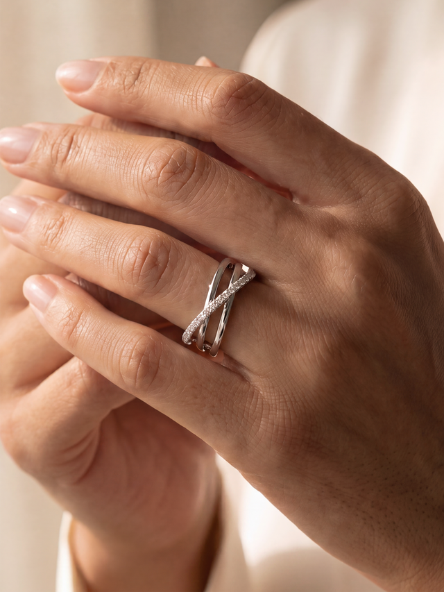 Entwine Lab Diamond Ring - Sterling Silver